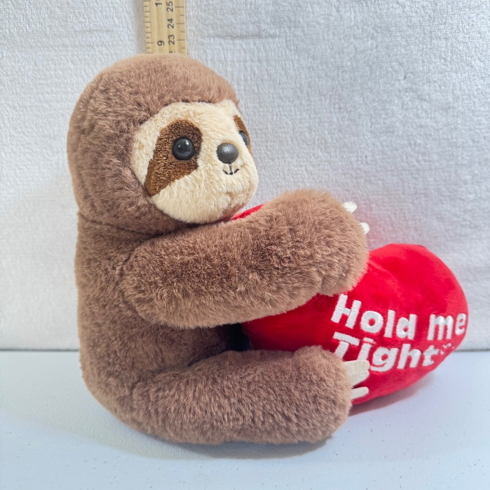 Aurora Stuffed Animal Sloth Holding‎ Red Heart Hold Me Tight 8" Valentine's Rare